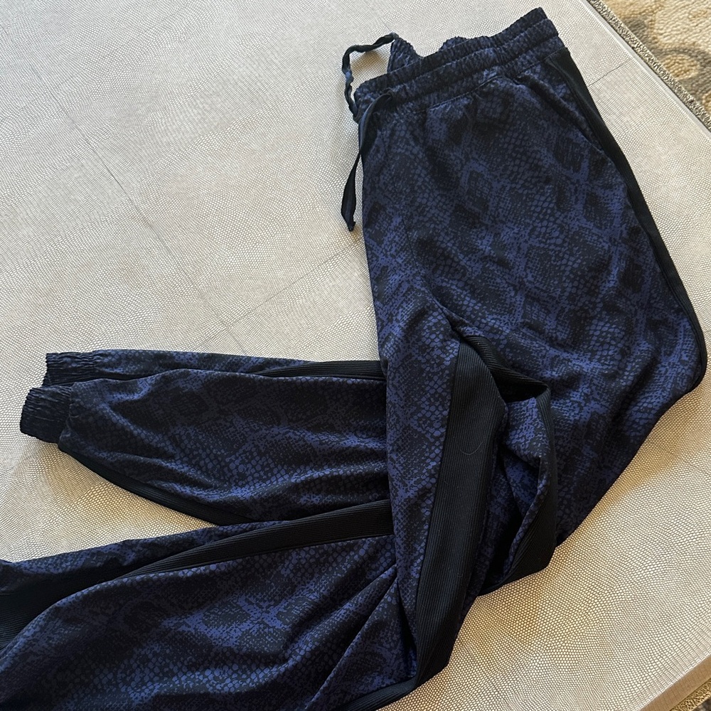 Athleta Black and Blue Track Pants
